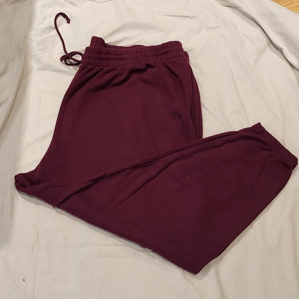 Plus size burgandy sweat pants